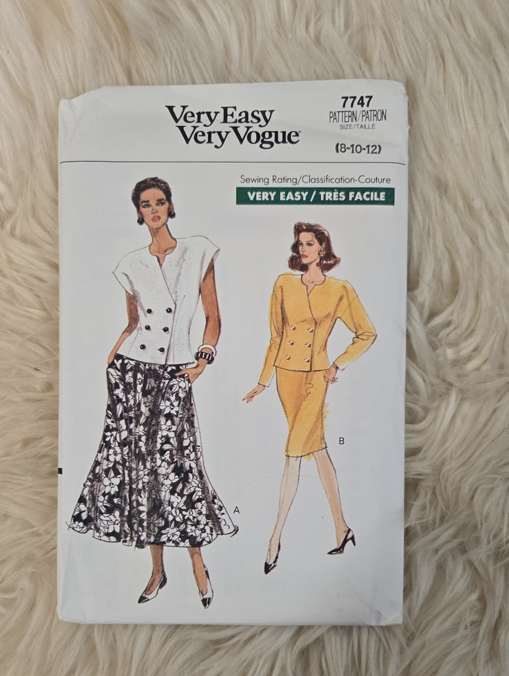 Vogue Vintage Very Easy Top & Skirt Sewing Pattern 7747